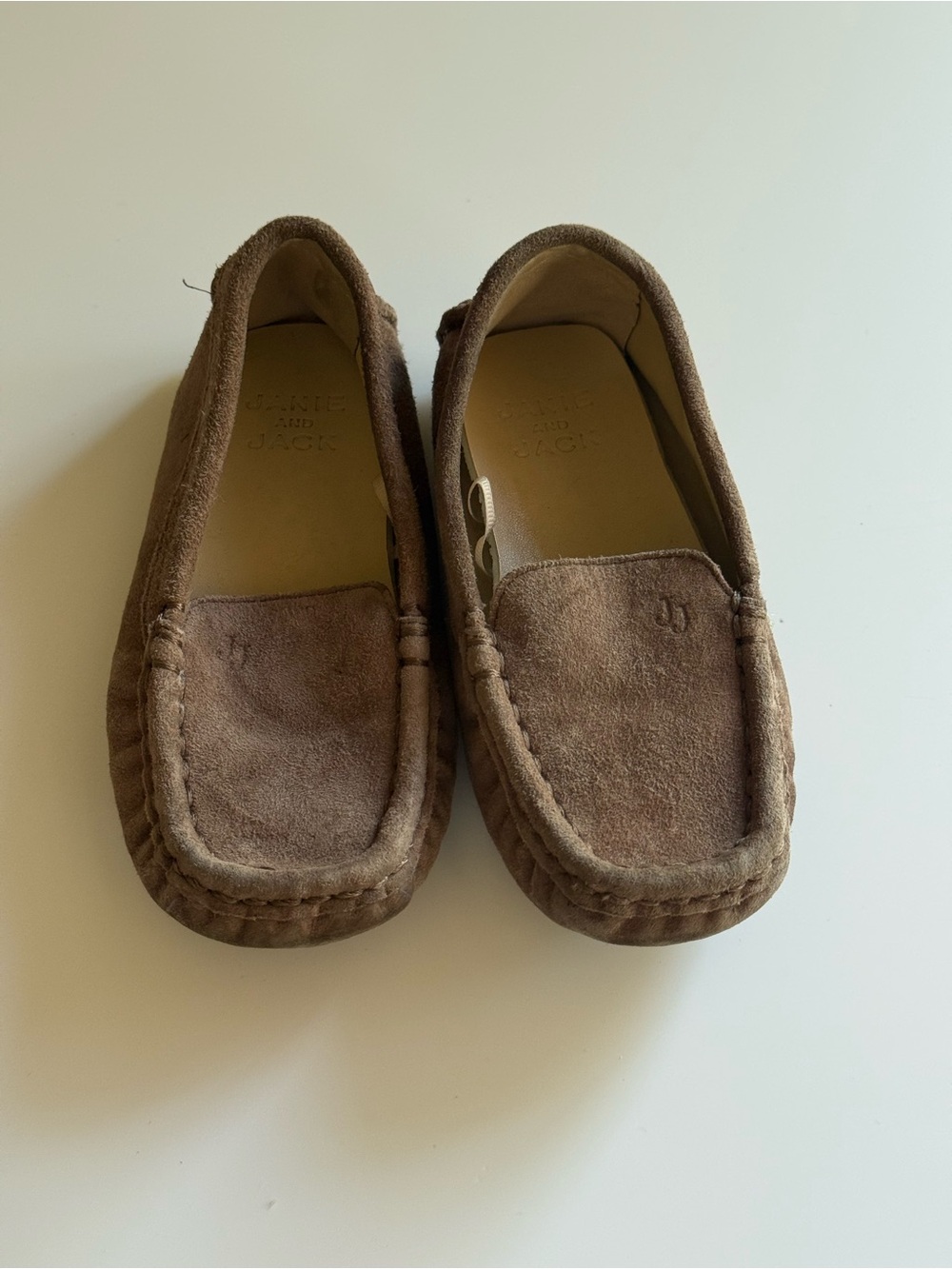Janie and Jack Genuine Suede Leather Moccasins | Toddler Size 7 | Brown Loafers